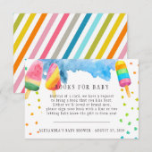 本のご依頼 | アイスポップ 赤ちゃんのシャワー 封筒のカード エンクロージャーカード (正面/裏面)