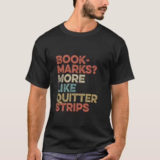本のしおり クイッター・ストリップス おもしろ 読書 B Tシャツ (正面)