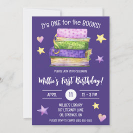 本のために！子供の最初の誕生日パーティー 招待状