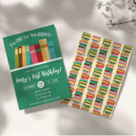 本のために!子供の最初の誕生日パーティー 招待状