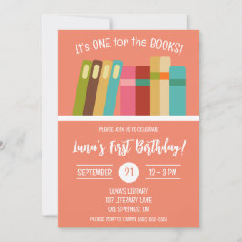 本のために！子供の最初の誕生日パーティー 招待状