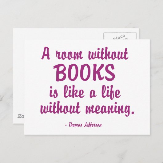 本のない部屋は意味のない生活のようなものだ ポストカード (正面/裏面)