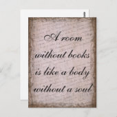 本のない部屋は魂のない体のようなものだ ポストカード (正面/裏面)