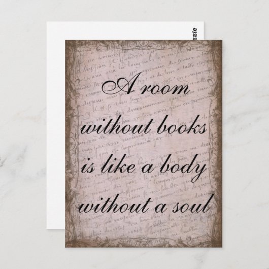 本のない部屋は魂のない体のようなものだ ポストカード (正面/裏面)