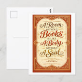 「本のない部屋」シセロの名言 ポストカード (正面/裏面)