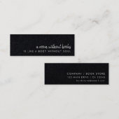 本のない部屋 | 黒モダンブックマークカード スキニー名刺 (正面/裏面)