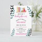 本ののまわりにテーマを中心に赤ちゃんシャワー 招待状 (スタンド正面)