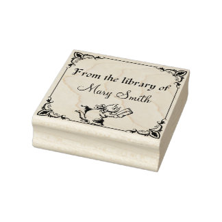 本のような猫 |書籍のウッドアートスタンプ ラバースタンプ