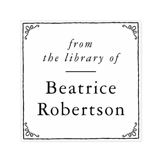 本のエレガント図書室からのヴィンテージ枠 セルフインキングスタンプ (デザイン)