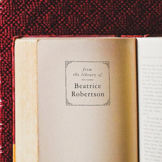 本のエレガント図書室からのヴィンテージ枠 セルフインキングスタンプ