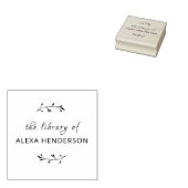 本のエレガント図書室から出ている植物書 ラバースタンプ (押印)