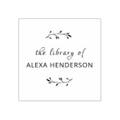 本のエレガント図書室から出ている植物書 ラバースタンプ (インプリント)