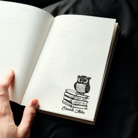 本のオウムカスタム 図書館から ラバースタンプ