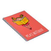 本のオタクの女の子を読んでいるかわいい女の子 ノートブック (右側)