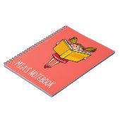 本のオタクの女の子を読んでいるかわいい女の子 ノートブック (左側)