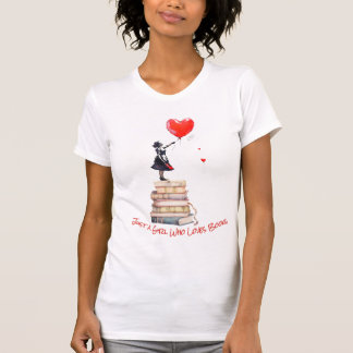 本のオタク - 本が大好きな女の子Tシャツ Tシャツ
