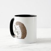 本のカエルを観察する、奇妙なハリネズミ マグカップ (正面左)