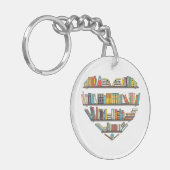 本のカッコいい男性読女性ブックラバーリテラシーL キーホルダー (正面左)