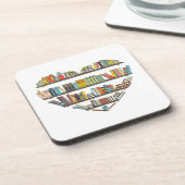 本のカッコいい男性読女性ブックラバーリテラシーL コースター (左側)