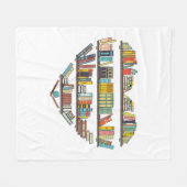 本のカッコいい男性読女性ブックラバーリテラシーL フリースブランケット (正面(横))