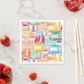 本のカラフルバインダーのパターン スタンダードカクテルナプキン (インサイチュ)