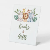 本のギフト署名ジャングルサファリボーイ赤ちゃんシャワー 台座サイン (正面)