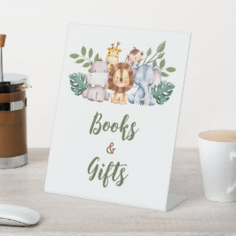 本のギフト署名ジャングルサファリボーイ赤ちゃんシャワー 台座サイン