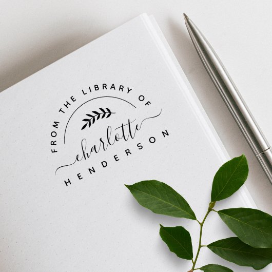 本のクラシック書庫の植物学 ラバースタンプ