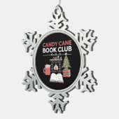 本のクリスマスキャンディーキーブッククラブブック スノーフレークピューターオーナメント (右)