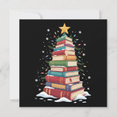 本のクリスマスツリーが好きな本好きの先生や図書館員 シーズンカード (正面)