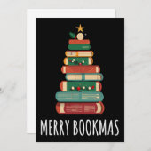 本のクリスマスツリー メリー・ブックマス 招待状 (正面/裏面)