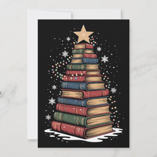 本のクリスマスツリー 教師 図書館員 クリスマス 休暇 (正面)