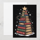 本のクリスマスツリー 教師 図書館員 クリスマス 休暇 (正面/裏面)