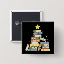 本のクリスマスツリーⅠ 缶バッジ