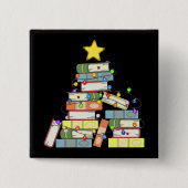 本のクリスマスツリーⅠ 缶バッジ (正面)