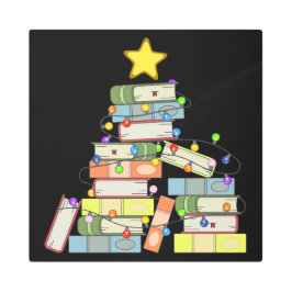 本のクリスマスツリーI メタルプリント