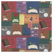 本のコラージュ ファブリック (クローズアップ)