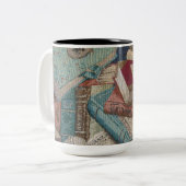 本のコーヒーマグで逃げる ツートーンマグカップ (正面左)