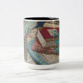 本のコーヒーマグで逃げる ツートーンマグカップ (中央)