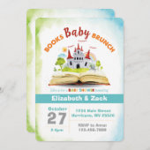 本のシャワーのベビーシャワーの招待状 招待状 (正面/裏面)