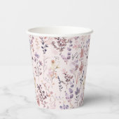 本のスタックブライダルシャワー水彩ワイルドフラワー 紙コップ (裏面)