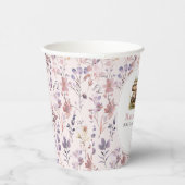 本のスタックブライダルシャワー水彩ワイルドフラワー 紙コップ (右)