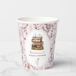 本のスタックブライダルシャワー水彩ワイルドフラワー 紙コップ