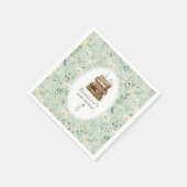 本のスタック赤ちゃんシャワー水色、ワイルドフラワー スタンダードカクテルナプキン (角)