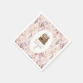 本のスタック赤ちゃんシャワー水色、ワイルドフラワー スタンダードカクテルナプキン (角)