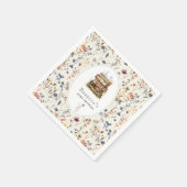 本のスタック赤ちゃんシャワー水色、ワイルドフラワー スタンダードカクテルナプキン (角)