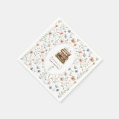 本のスタック赤ちゃんシャワー水色、ワイルドフラワー スタンダードカクテルナプキン (角)