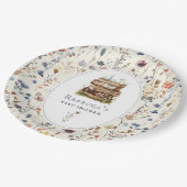 本のスタック赤ちゃんシャワー水色、ワイルドフラワー ペーパープレート (アングル)