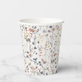 本のスタック赤ちゃんシャワー水色、ワイルドフラワー 紙コップ (裏面)