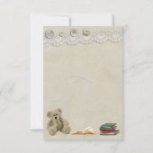 本のテディのヴィンテージのレースのプリントを感謝していしています持って来て下さい サンキューカード (裏面)